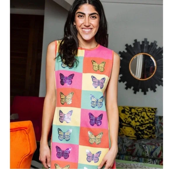 QUEEN OF SPARKLES QOS Colorful Butterfly Print Dress - Picture 5 of 11